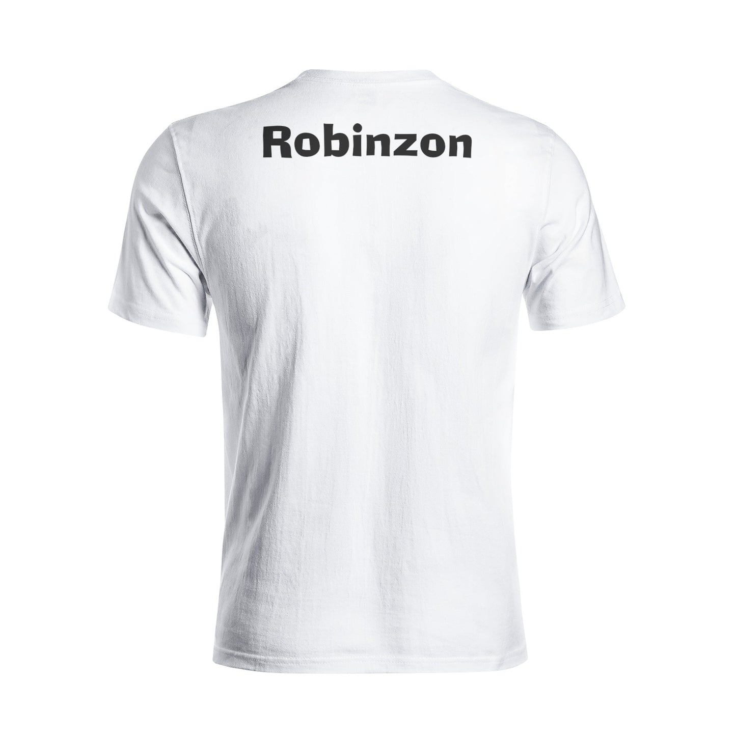 A lively Unisex All-Over Print Cotton T-Shirt with a Robinson Panda print, perfect for those looking to add a fun element to their attire.