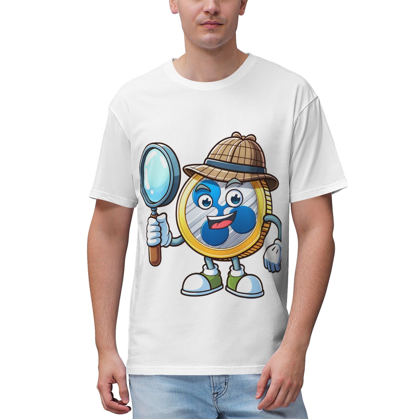 Men's Ultra Highweight Cotton T-Shirt with XRP Detective Meme Print