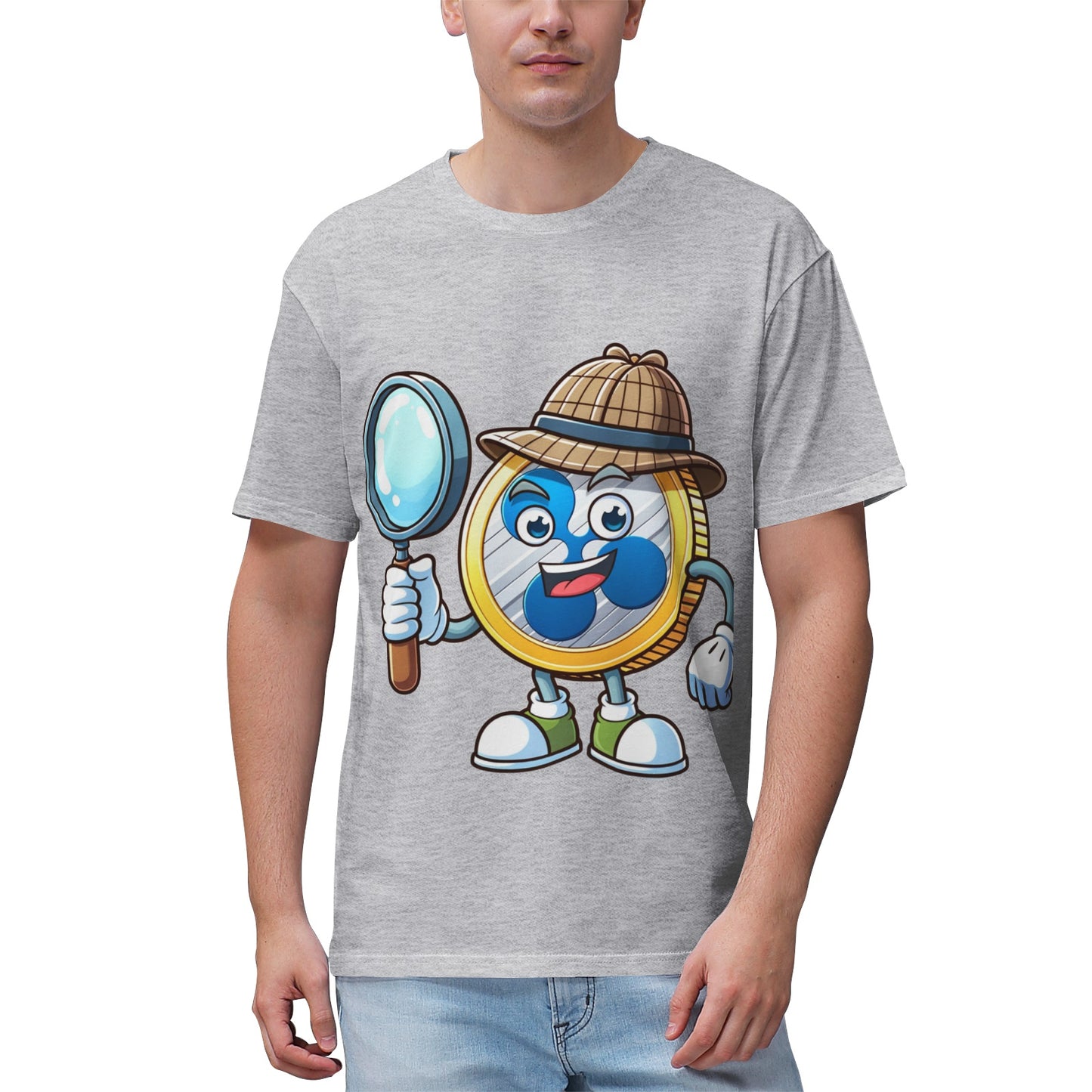 Men's Ultra Highweight Cotton T-Shirt with XRP Detective Meme Print