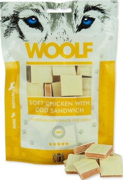 Brit Woolf Soft Chicken and Cod Sandwich 100g - Delicious Dog Snack