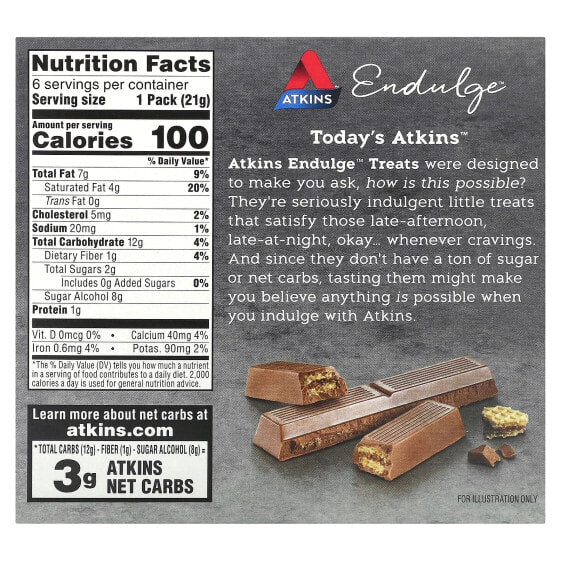 Nutritional Information of Atkins Chocolate Break Bars