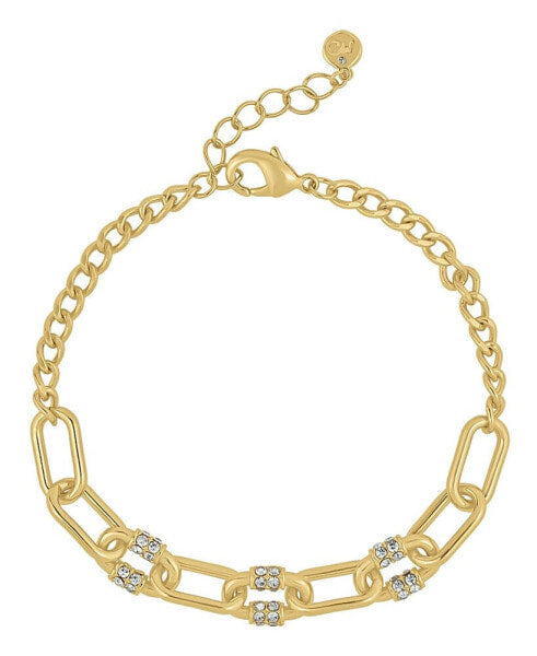 Elegant 18K Gold-Plated Crystal Bracelet
