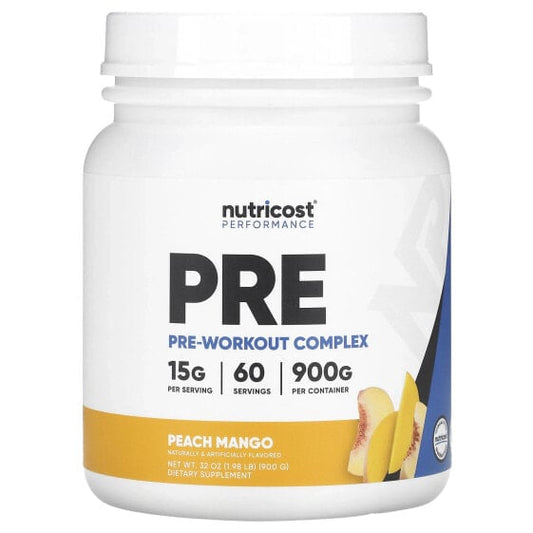 Nutricost Performance Pre-Workout Complex in Peach Mango Flavor - Product Front View