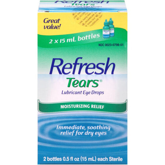 Refresh Tears® Lubricant Eye Drops -- 0.5 fl oz Each / Pack of 2