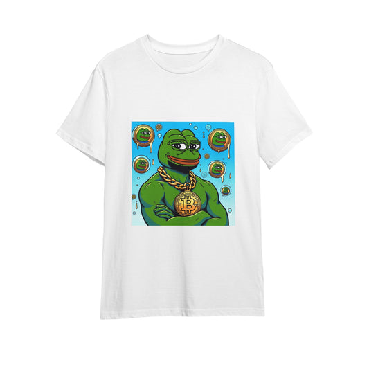 Men's Premium Cotton T-Shirt with Coin Pepe Graphic