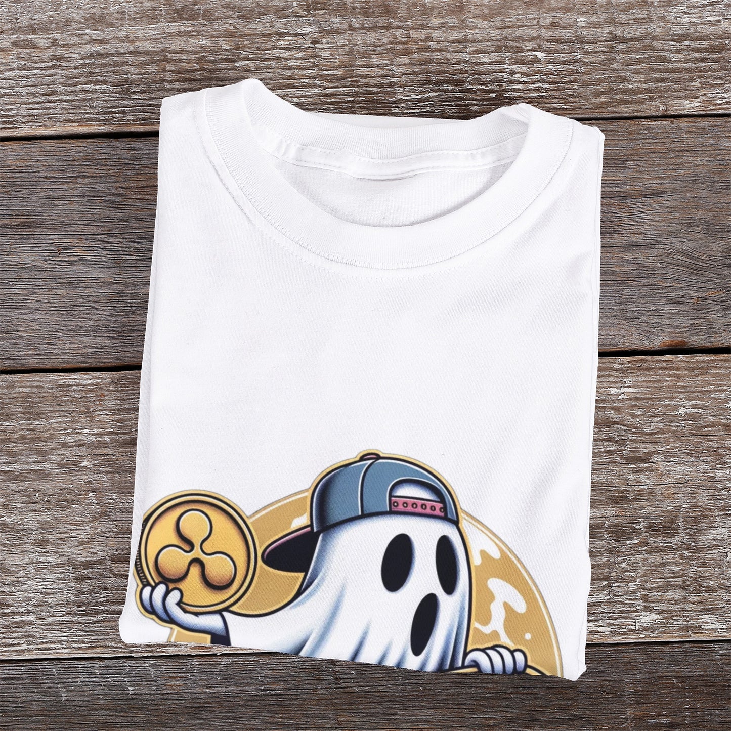 Men's Premium Cotton T-Shirt: XRP & Halloween Boo Print